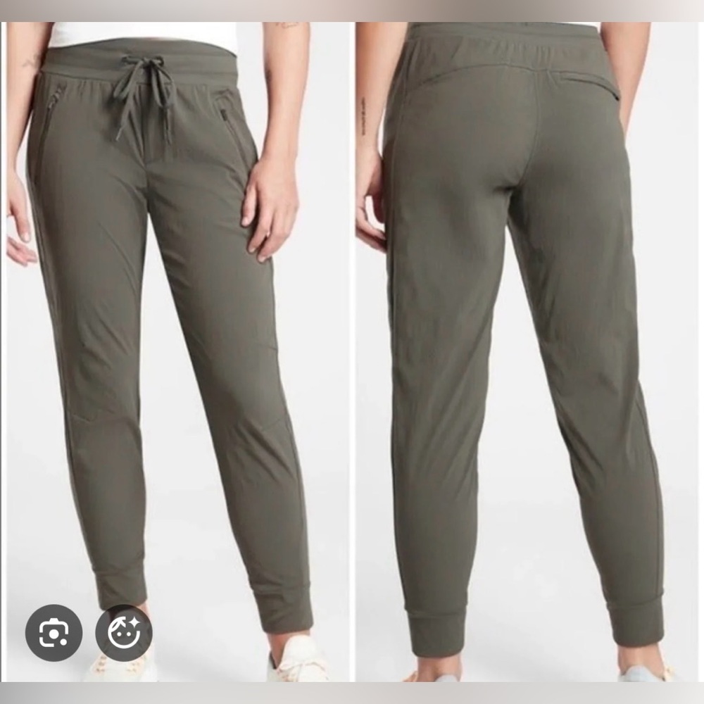 Athleta Sage Green Relaxed Pants size 8 Tall - Picture 2 of 5